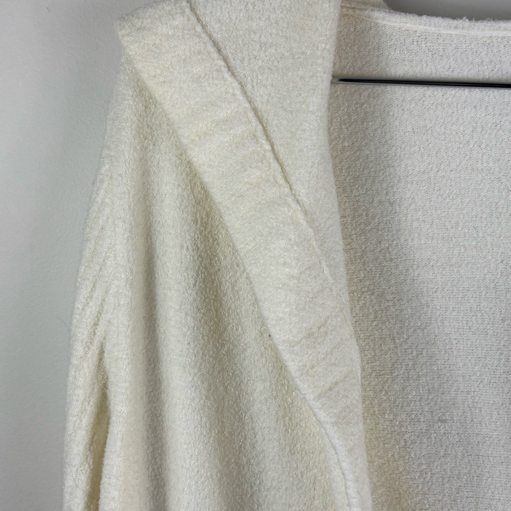 Barefoot Dreams hooded Long Open Front Duster Cardigan - Cream - Picture 10 of 10